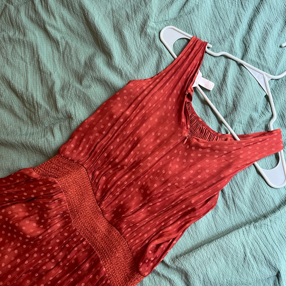 Silky Burnt Orange Dotted Jumpsuit